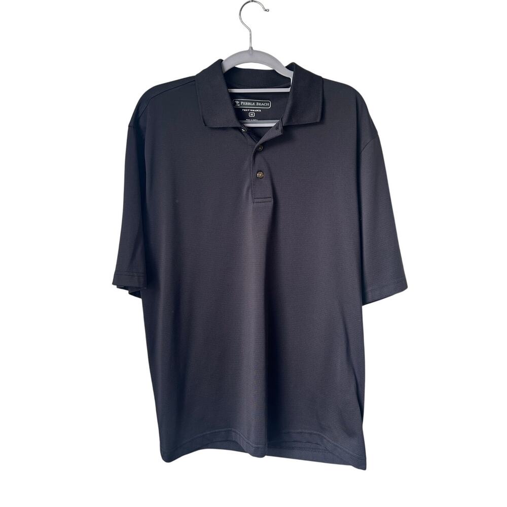 Men's Black Pebble Beach Golf Polo - Medium